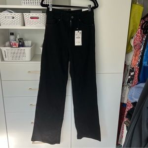 Black Zara Wide Leg Jeans Size 6